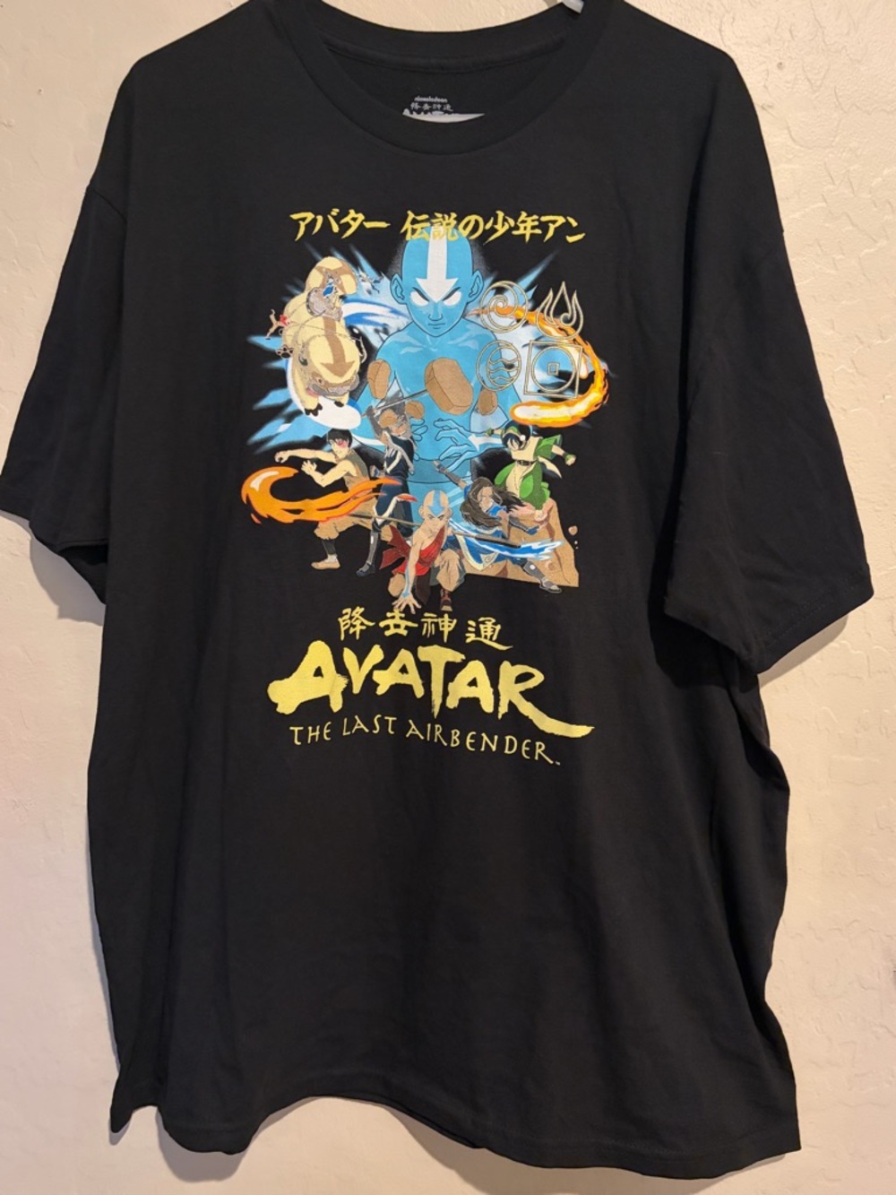 Avatar The Last Airbender Graphic Tee Nickelodeon Anime Aang T Shirt Black- 2x